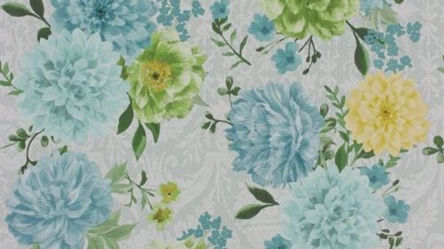 Duchess Garden Aqua-Turquoise-Chartreuse